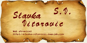 Slavka Vitorović vizit kartica